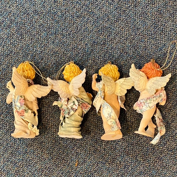 House of Lloyd Terra Cotta Praying Angel Tea Candle Holder & 4 Angel Ornaments - Picture 10 of 10